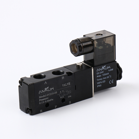 4V210-08 5/2 Way Low Price Aluminum Pneumatic Solenoid Valve Single Coil