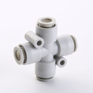 Wholesale customization white cross round plastic casting pneumatic Fittings